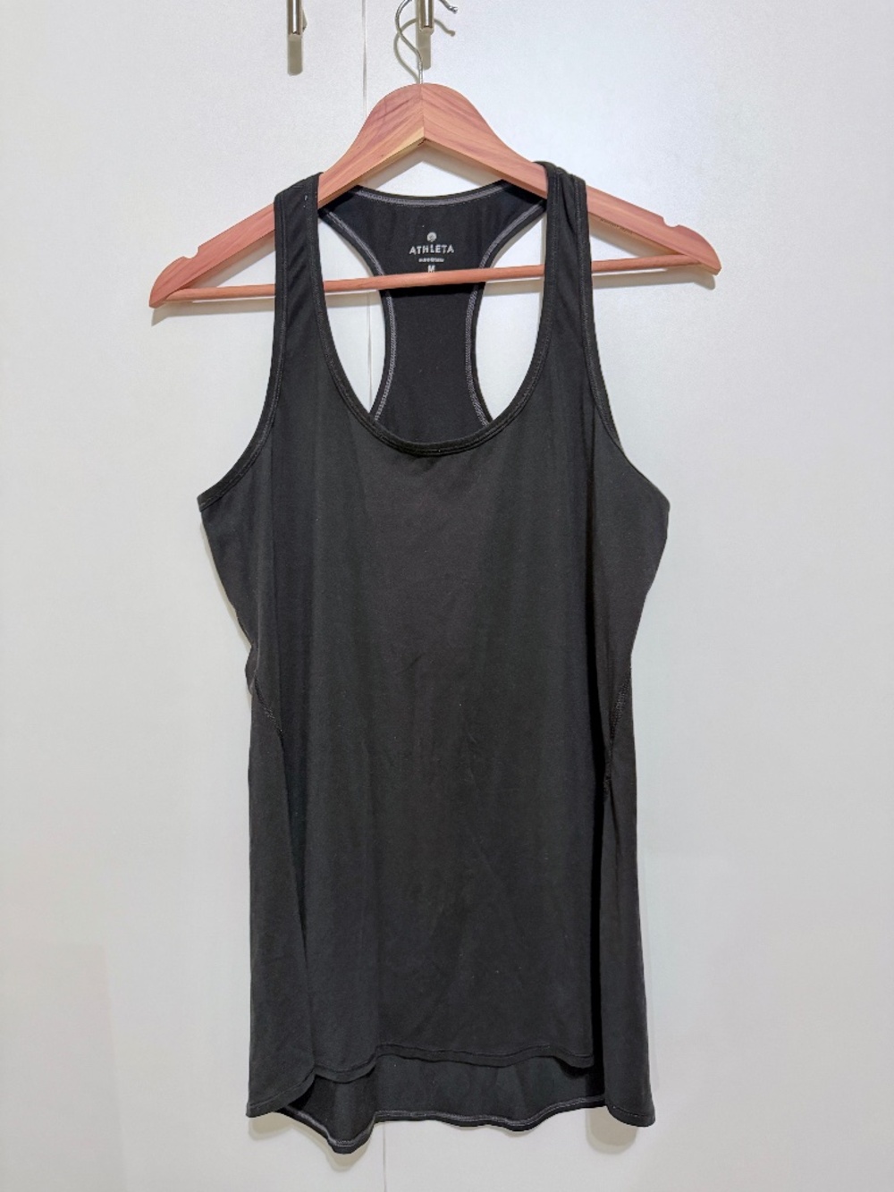 Athleta Chi Tank Extra – Black Racerback Workout Top, Medium
